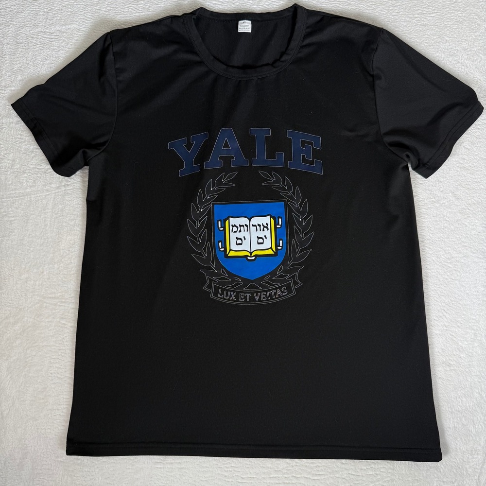 Yale University T Shirt Mens Medium M Black Performance Shield Ivy League